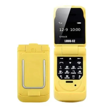 Mini flip mobile phone in six colour options with flip cover closed