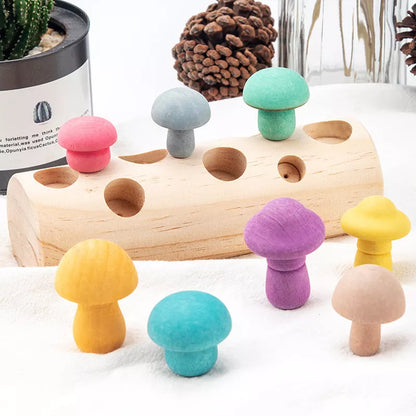 Fun Mushroom Picking wooden puzzle game for toddlers, educational toy