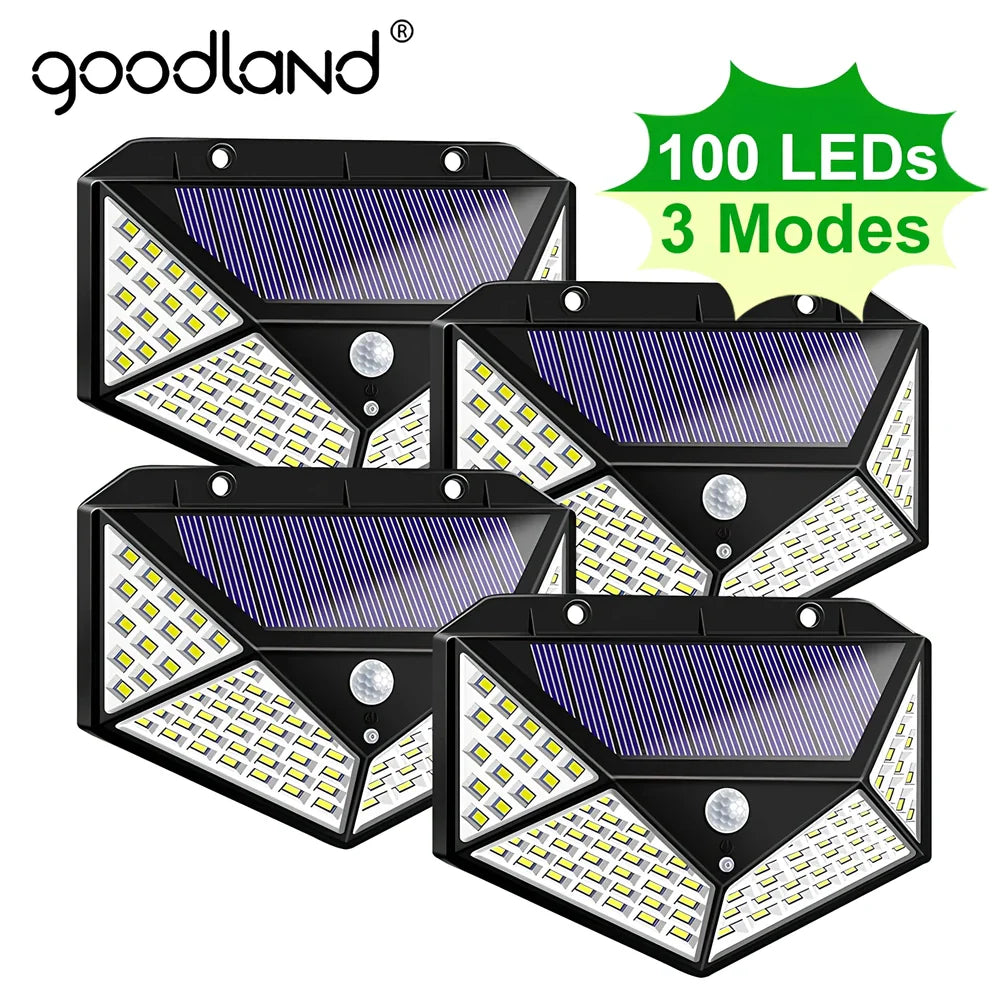 Solar sensor light in black ABS plastic with 20 LEDs and infrared motion detection, package 130x102x55mm