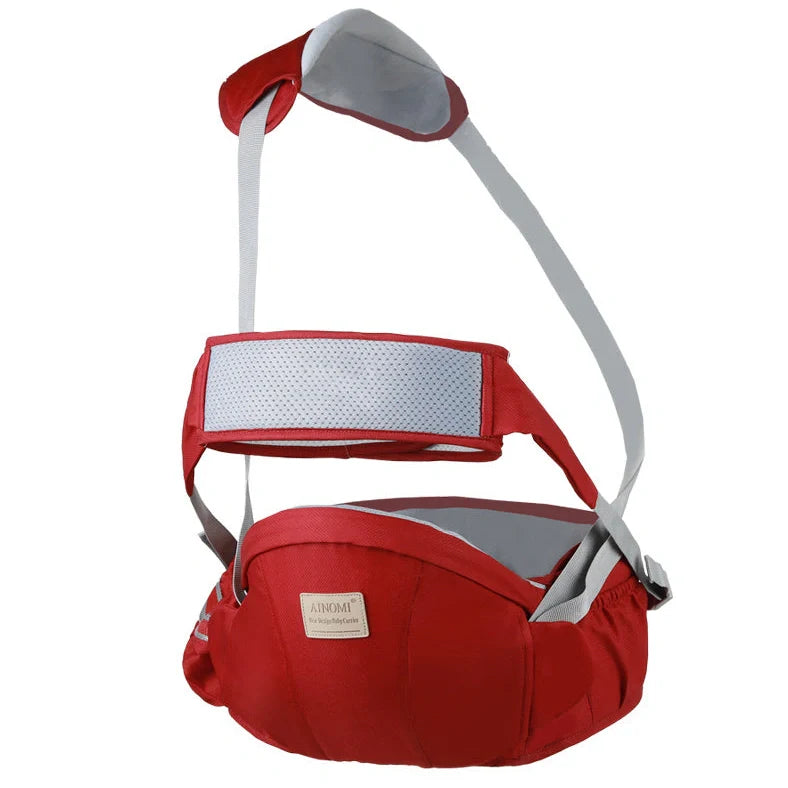 Baby sling waist seat carrier showing 15mm cushion and 25mm waist pad with anti-sliding design