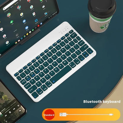 A wireless Bluetooth keyboard for tablets and PCs in a choice of colours including white, green, and pink.