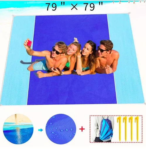 Sand Free Beach Mat in Deep Blue, sand-proof and easy to clean