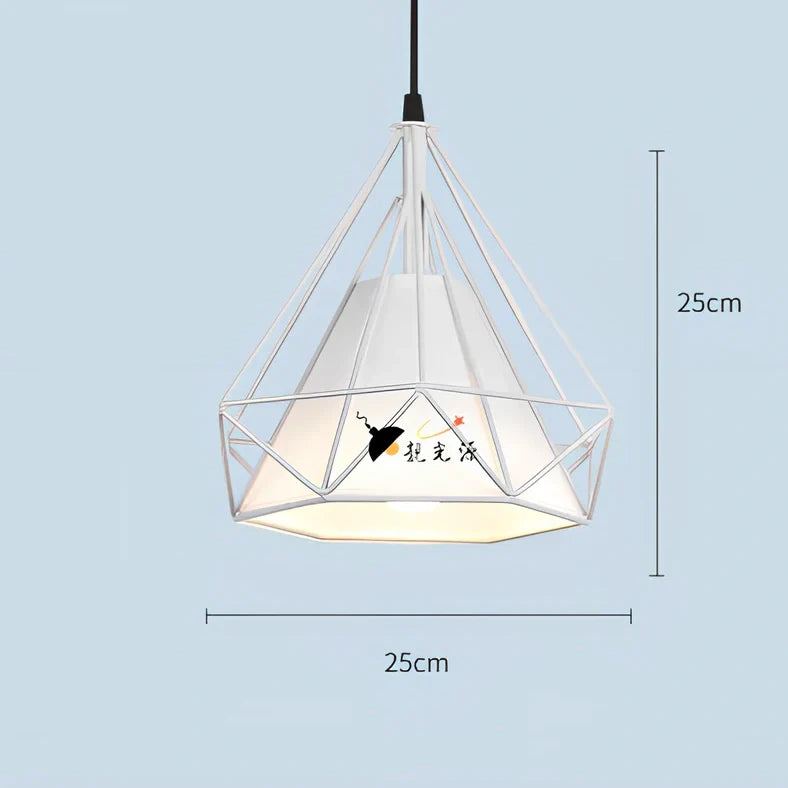 Wrought iron diamond chandelier with adjustable height and LED lighting for 10-15 square metre rooms