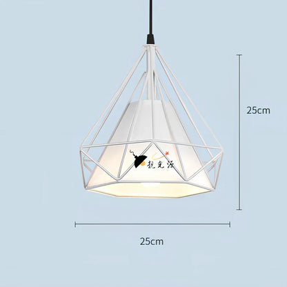 Wrought iron diamond chandelier with adjustable height and LED lighting for 10-15 square metre rooms