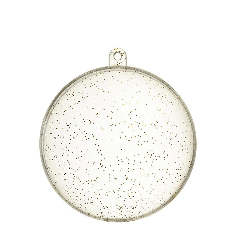 Transparent plastic decorative hanging balls in various sizes and designs