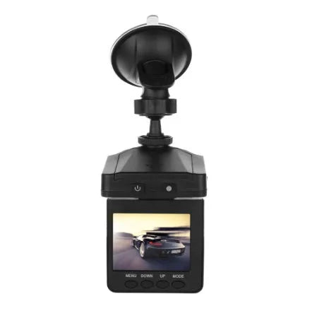 H198 HD car DVR with six-light infrared night vision, 2.4-inch screen, and parking monitor features