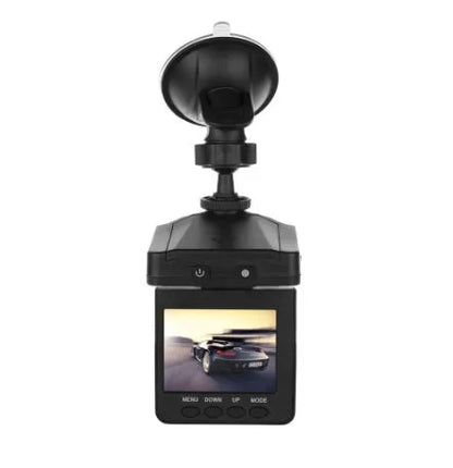 H198 HD car DVR with six-light infrared night vision, 2.4-inch screen, and parking monitor features