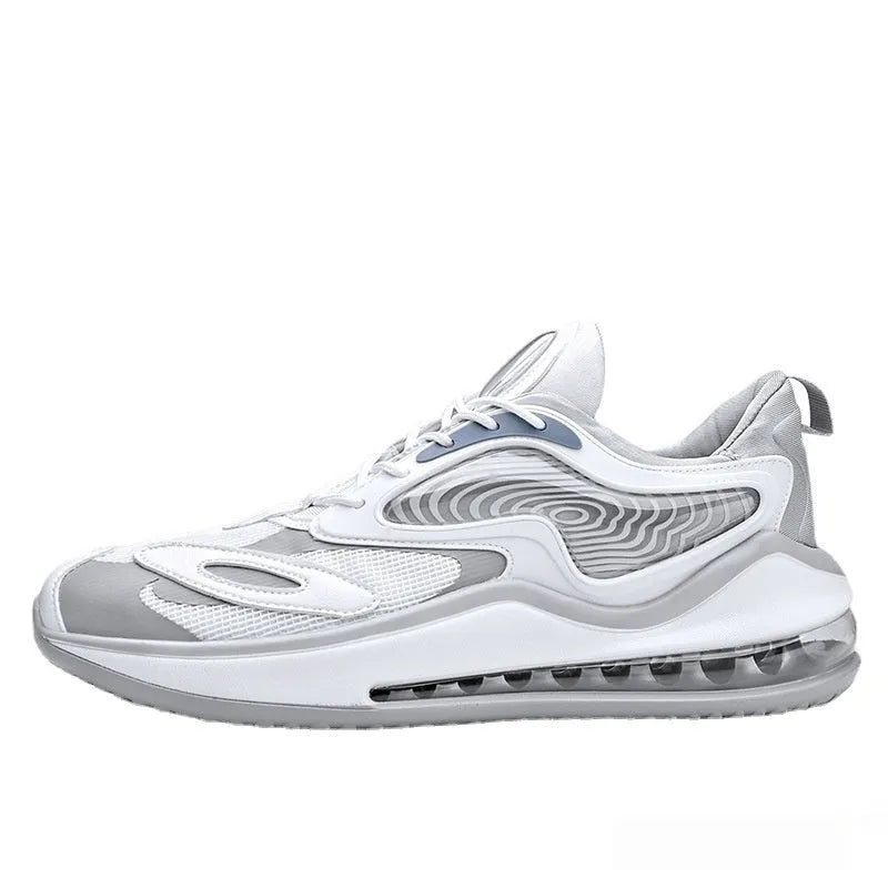 Men's casual summer shoes in Space Black with air cushion and elevated rubber sole