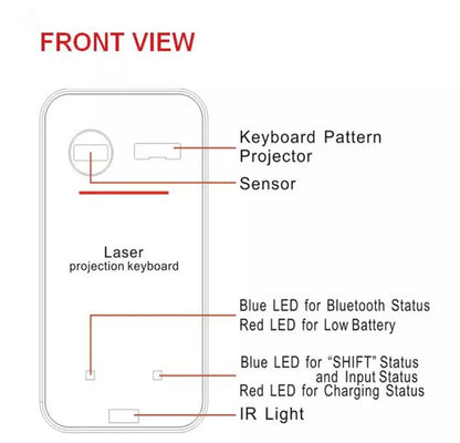 LEING FST Virtual Laser Keyboard projecting QWERTY layout on table
