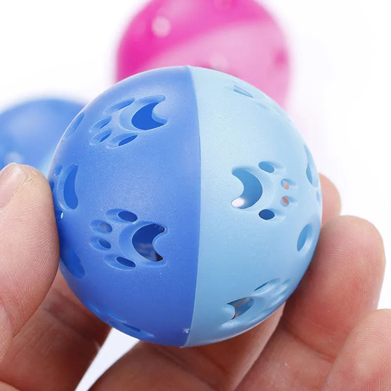 Pethome hollow plastic cat toy ball, 5cm diameter, 20g, in pink or blue