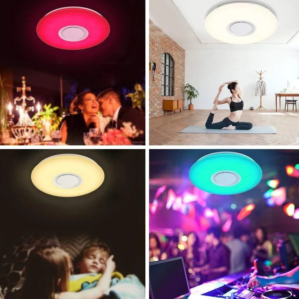 40cm white Bluetooth music LED ceiling lamp with 24W power and multiple control options
