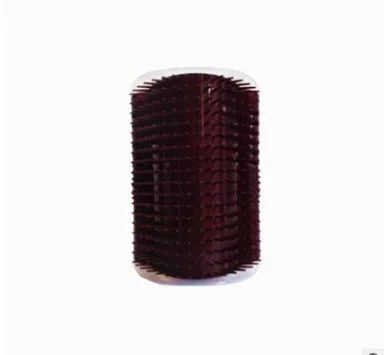 Cat Self-Grooming Brush mounted on wall with cat using it