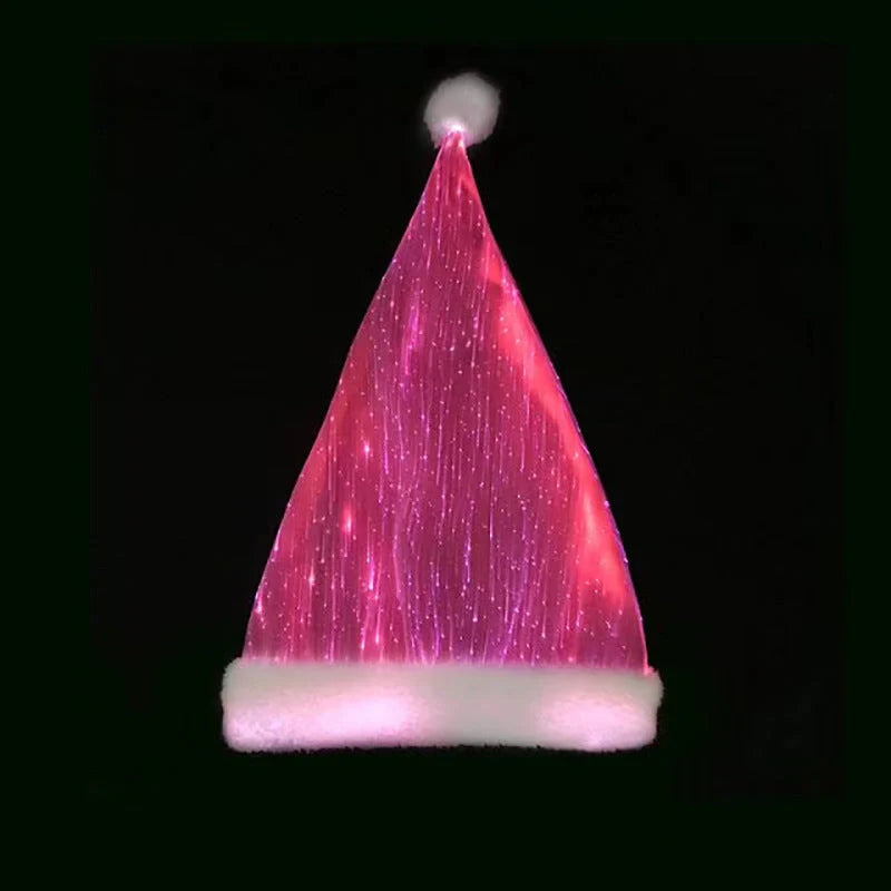 LED Glowing Colorful Christmas Hat with multi-colored lights for festive decoration