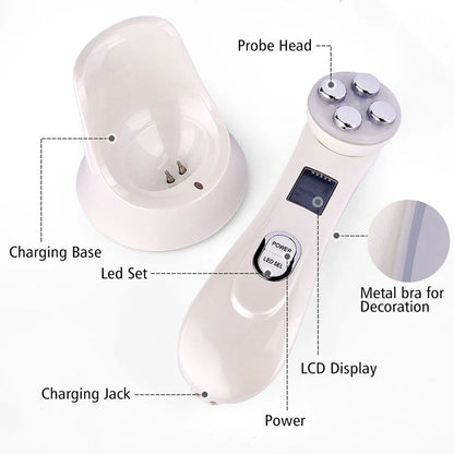 EMS radio frequency beauty instrument for skin rejuvenation, compact design with 10W power