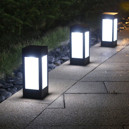 Solar garden lights with LED illumination for outdoor courtyards and landscape lighting