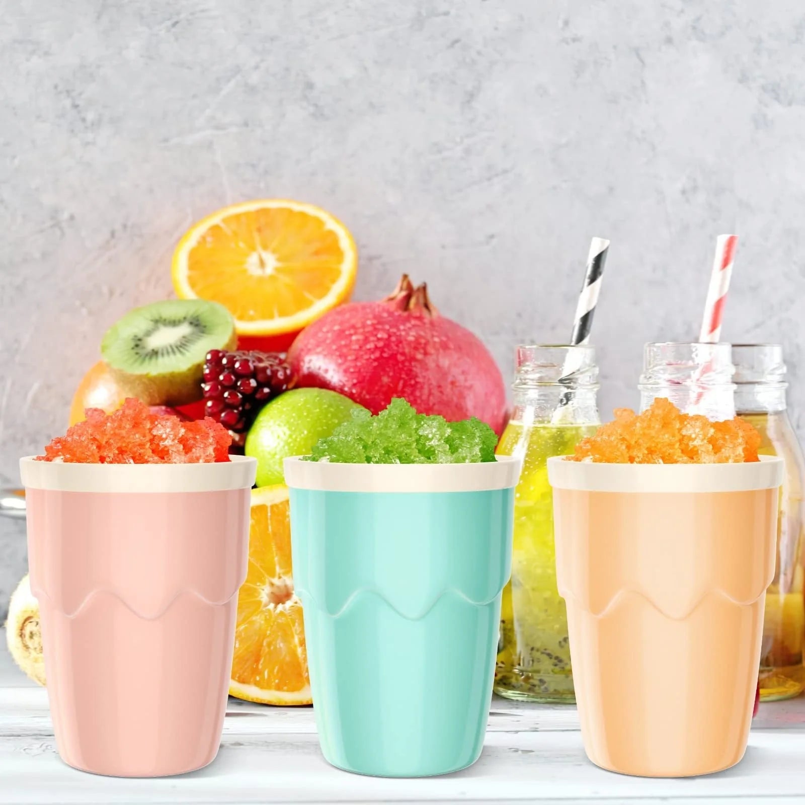 Stainless steel slushy cup for quick homemade ice cream and slushies