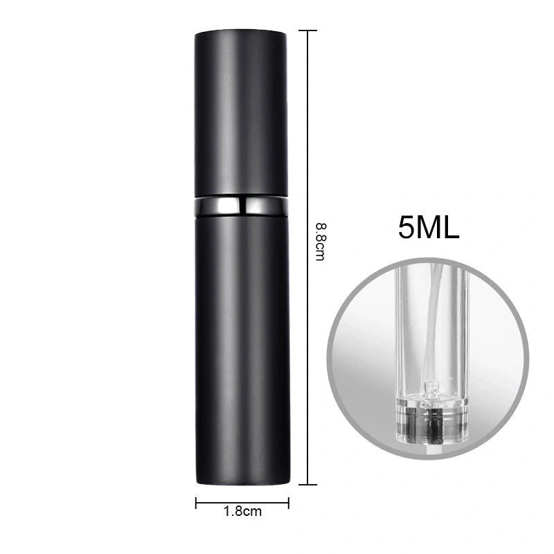 Portable perfume atomizer with compact, travel-friendly design and multiple color options