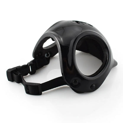 PET plastic cycling helmet for small and medium sized dogs in black, white, or pink colours