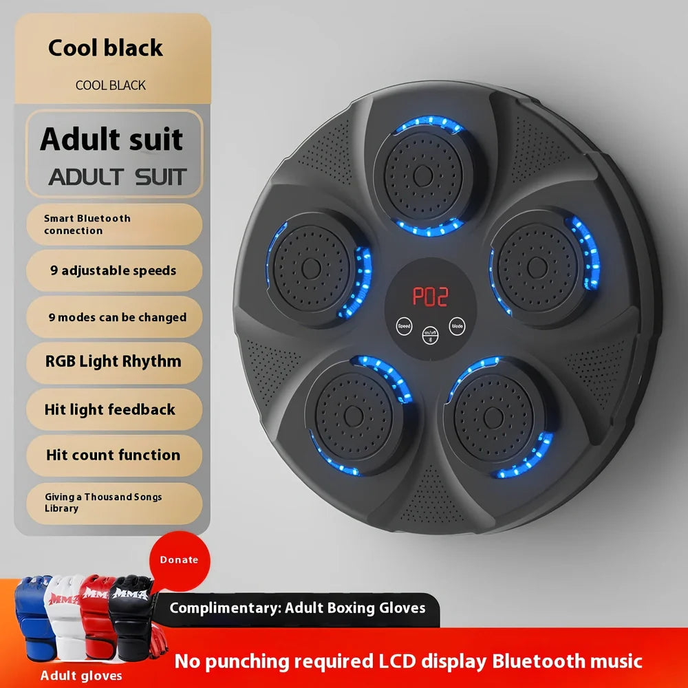 Children's hanging blue light reaction boxing target in PU, 45cm tall with electronic scoring for martial arts training