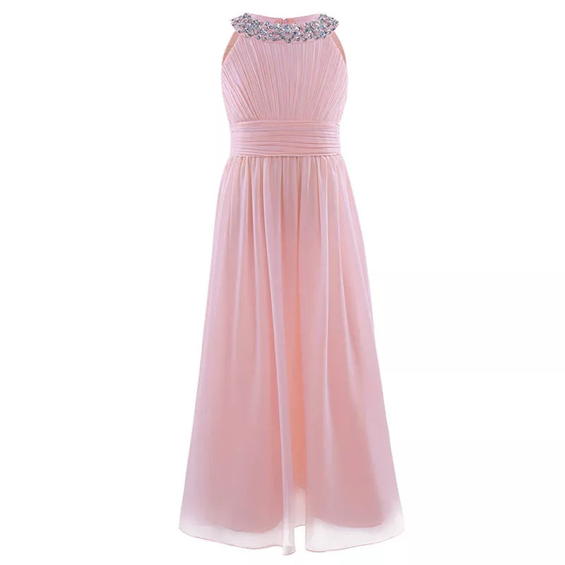 Girl's elegant piano performance and birthday princess dress in various colors