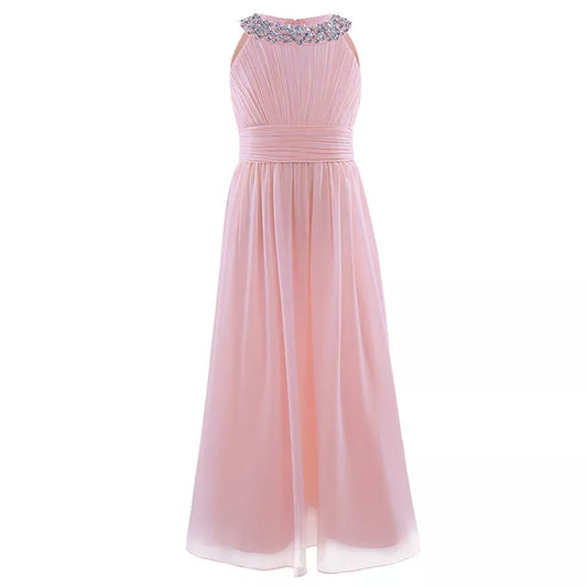 Girl's elegant piano performance and birthday princess dress in various colors