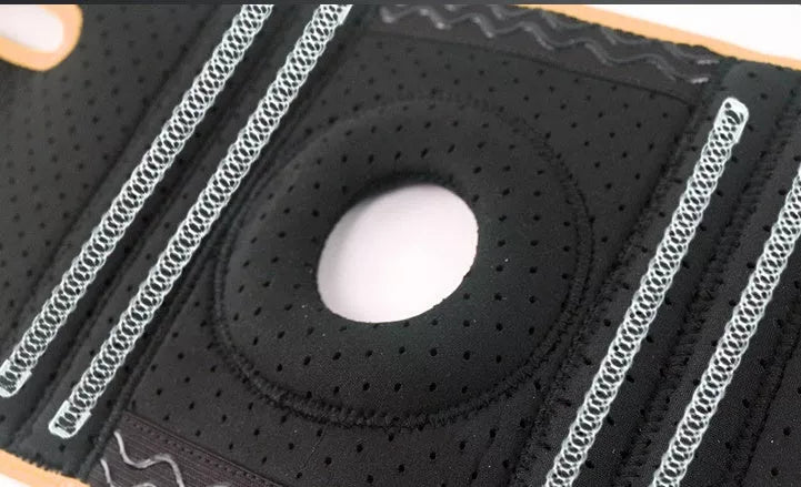 Non-slip neoprene knee pads for outdoor mountaineering in green, orange, and black