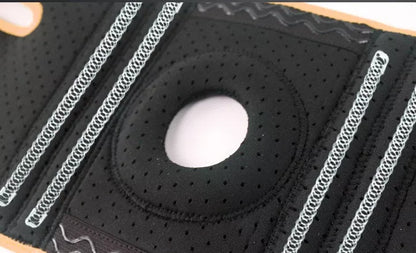 Non-slip neoprene knee pads for outdoor mountaineering in green, orange, and black