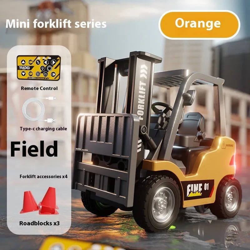 1:64 scale alloy Bluetooth remote control forklift model with obstacle accessories