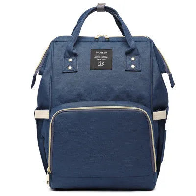 Oxford maternity nappy bag with 16-20L capacity, anti-theft design, bottle area, and multiple colour options