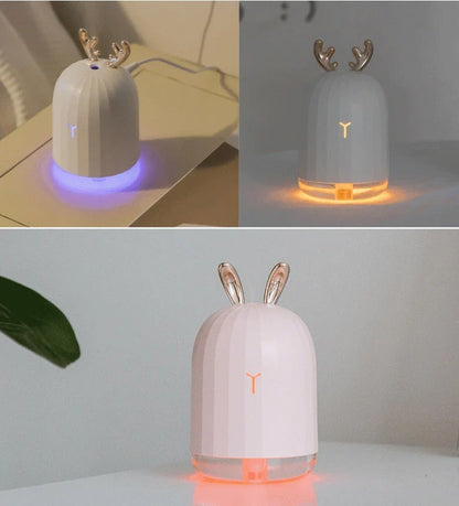 Compact deer-shaped humidifier with USB power for small spaces up to 100 square feet