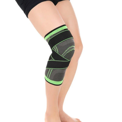 Durable sports knee brace with premium materials, 3D weaving technology, and customizable pressure belt design for active lifestyles