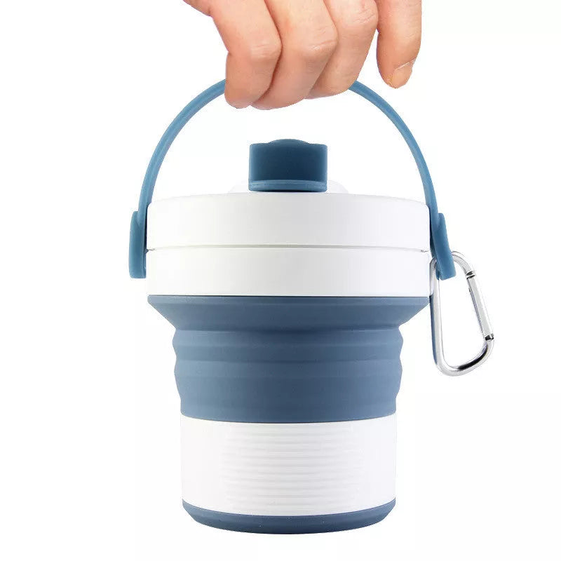 Portable silicone folding coffee cup in various colors, 450 ML capacity