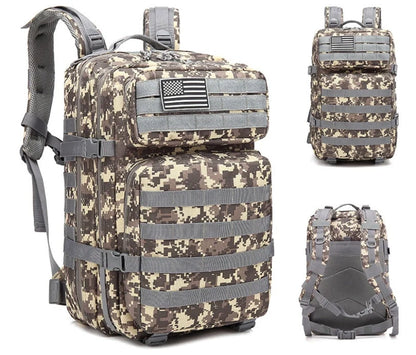 Durable 50L tactical backpack for outdoor adventures and daily commutes