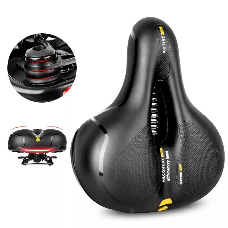 Bicycle padded cushion with air guide groove for enhanced comfort and airflow