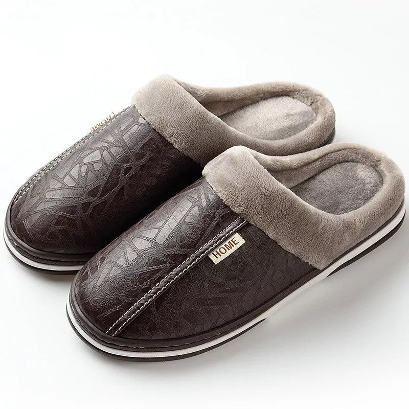 PU waterproof cotton slippers in various colors for men and women