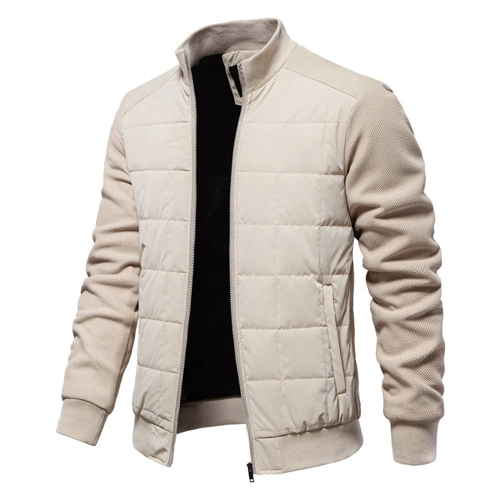 Men's stylish winter stand collar zipper jacket in various colors
