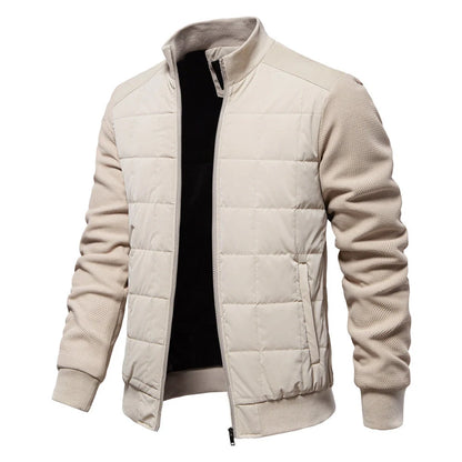 Men's stylish winter stand collar zipper jacket in various colors
