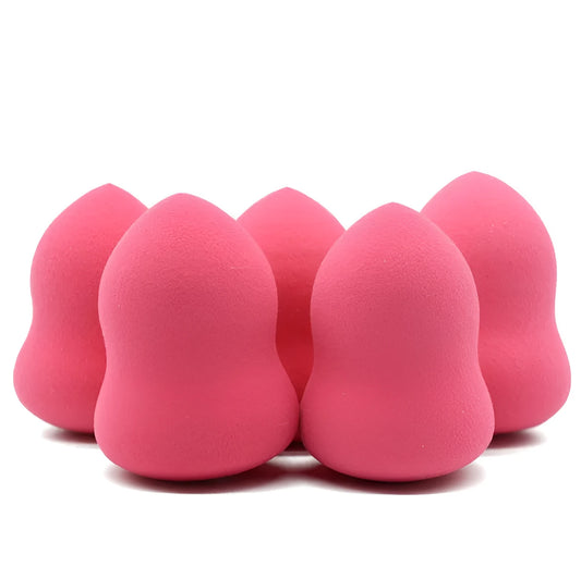 Pink hydrophilic non-latex makeup foundation sponge measuring 4x4x5.6cm for wet and dry application