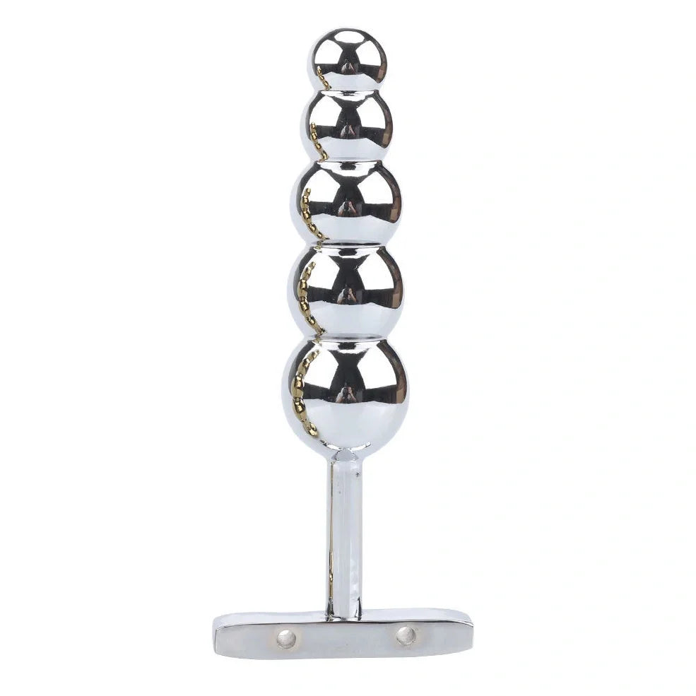 Gold metal anal beads style A 141mm length 33mm diameter for adult use