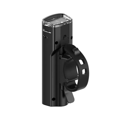 Black LED night bike light with USB charging port, 1500 mAh battery