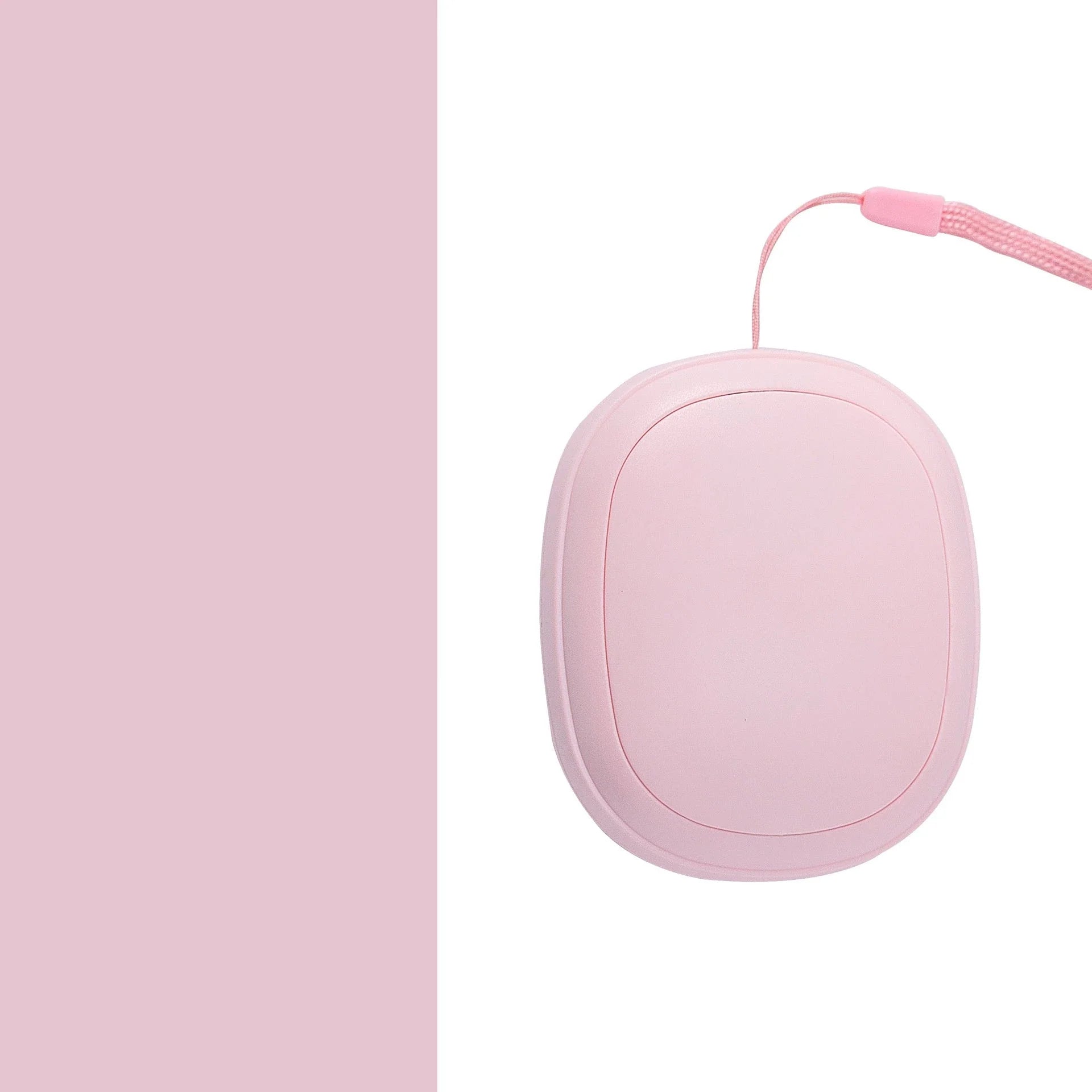 Compact, pebble-shaped hand warmer with adjustable heating settings, available in multiple colors