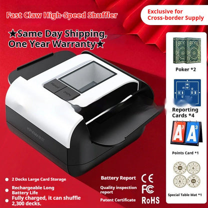 Automatic shuffling machine with wireless calling devices and poker cards on table