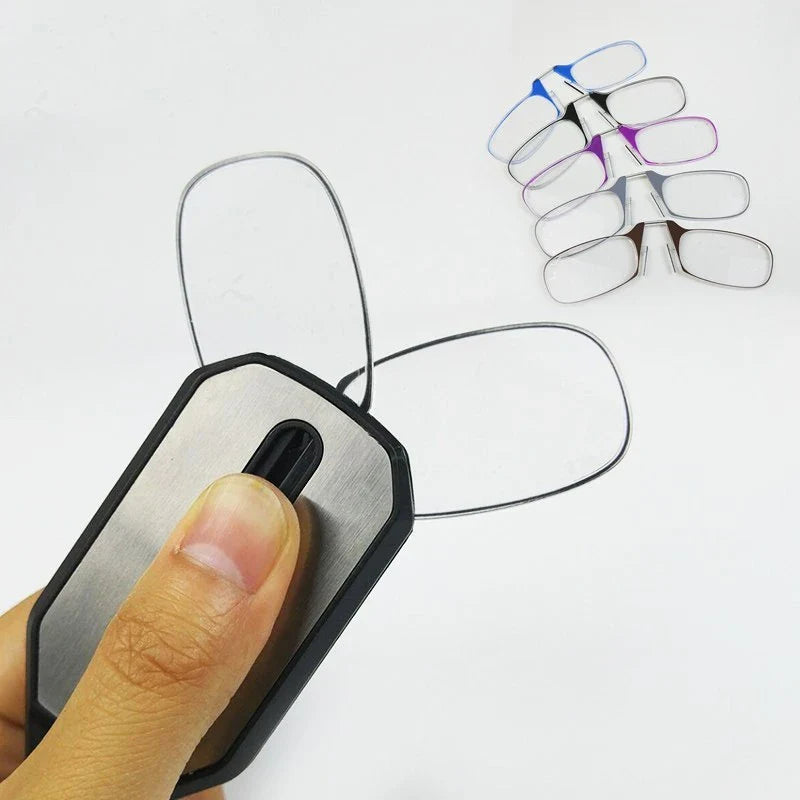 Sleek clip-on reading glasses with polycarbonate lenses for discreet and comfortable magnified vision