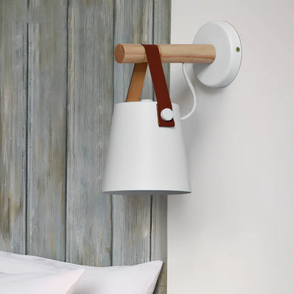 Scandinavian wall lamp with iron shade measuring 220mm by 130mm in black finish