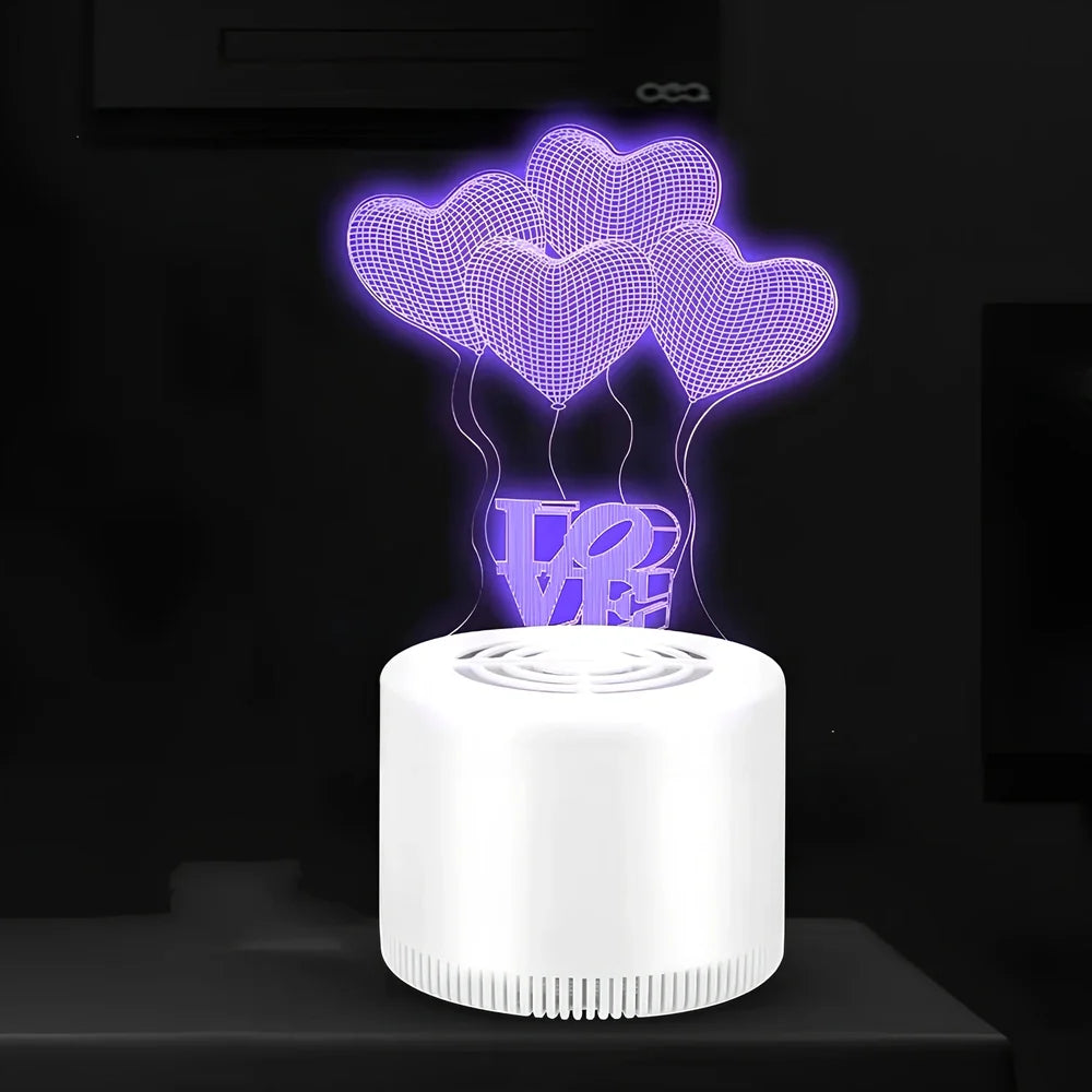 3D decorative mosquito killer with USB power and 1.2m cord in 25cm×12cm×14cm size