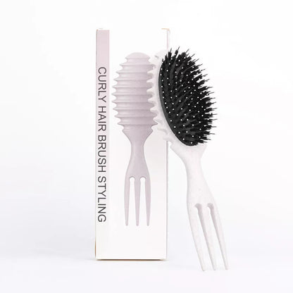 3-in-1 curl defining hair brush set with boar bristle comb and detangling brush