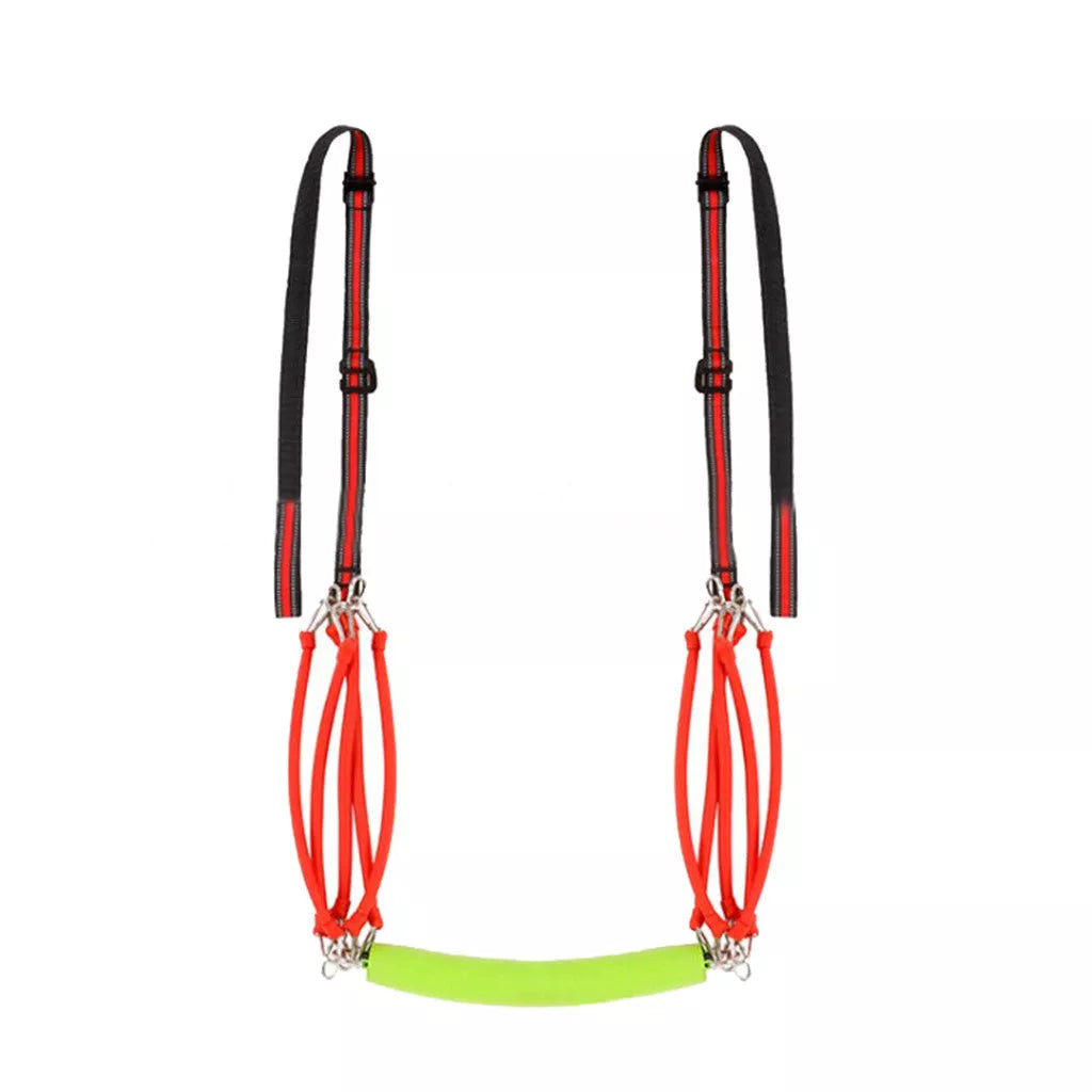 Horizontal bar auxiliary belt with elastic rope resistance for adjustable workout intensity