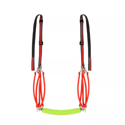 Horizontal bar auxiliary belt with elastic rope resistance for adjustable workout intensity
