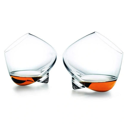 Crystal whiskey glass with wide belly for enhanced aroma and flavor