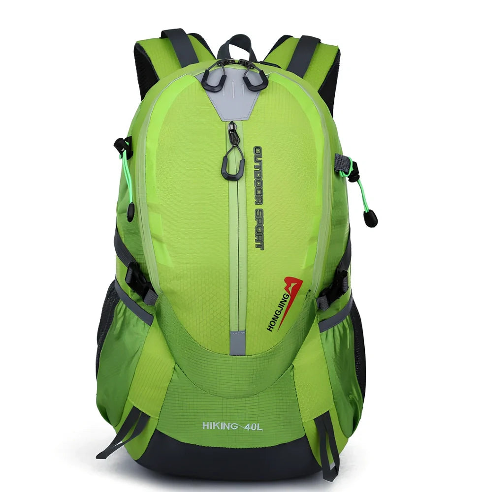 16-inch mountaineering backpack in multiple colours with double shoulder straps and open pocket